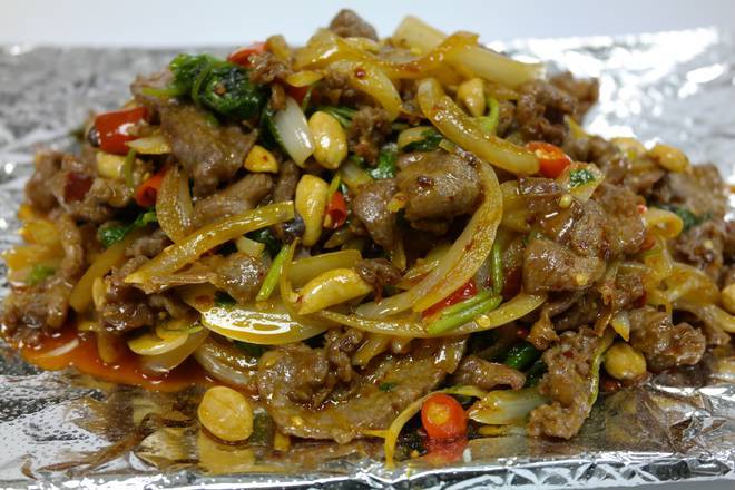 Order Sauteed Lamb with Peanut (山椒纸包羊) food online from Szechuan Gourmet store, Strongsville on bringmethat.com