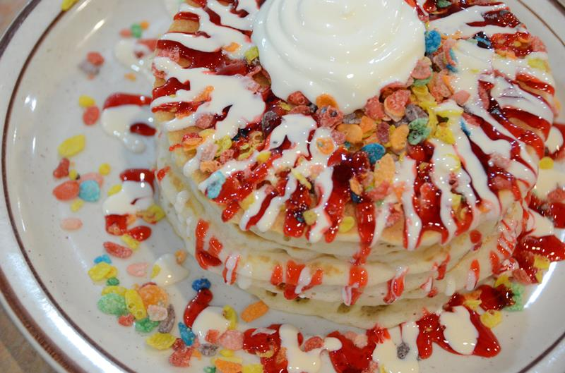 Order Fruity Pebble Pancake food online from Golden Bear Pancake & Crepery Restaurant store, Lansing on bringmethat.com