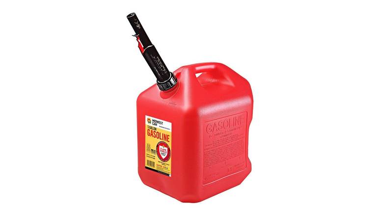 Order Midwest Can Red High Density Polyethylene Gas Can 5 gallon food online from Route 7 Food Mart store, Norwalk on bringmethat.com