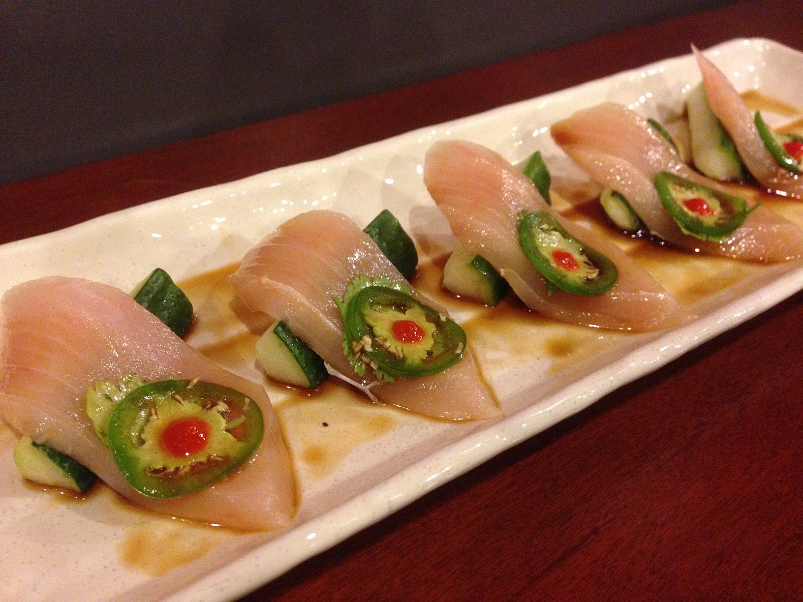 Order Yellowtail Jalapeno food online from Tengu Asian Bistro store, Albany on bringmethat.com