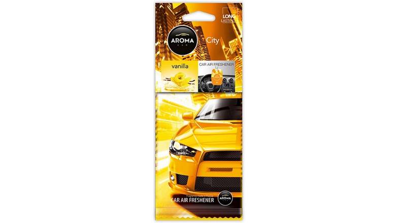 Order Aroma City New Car Vanilla Air Freshener food online from Route 7 Food Mart store, Norwalk on bringmethat.com