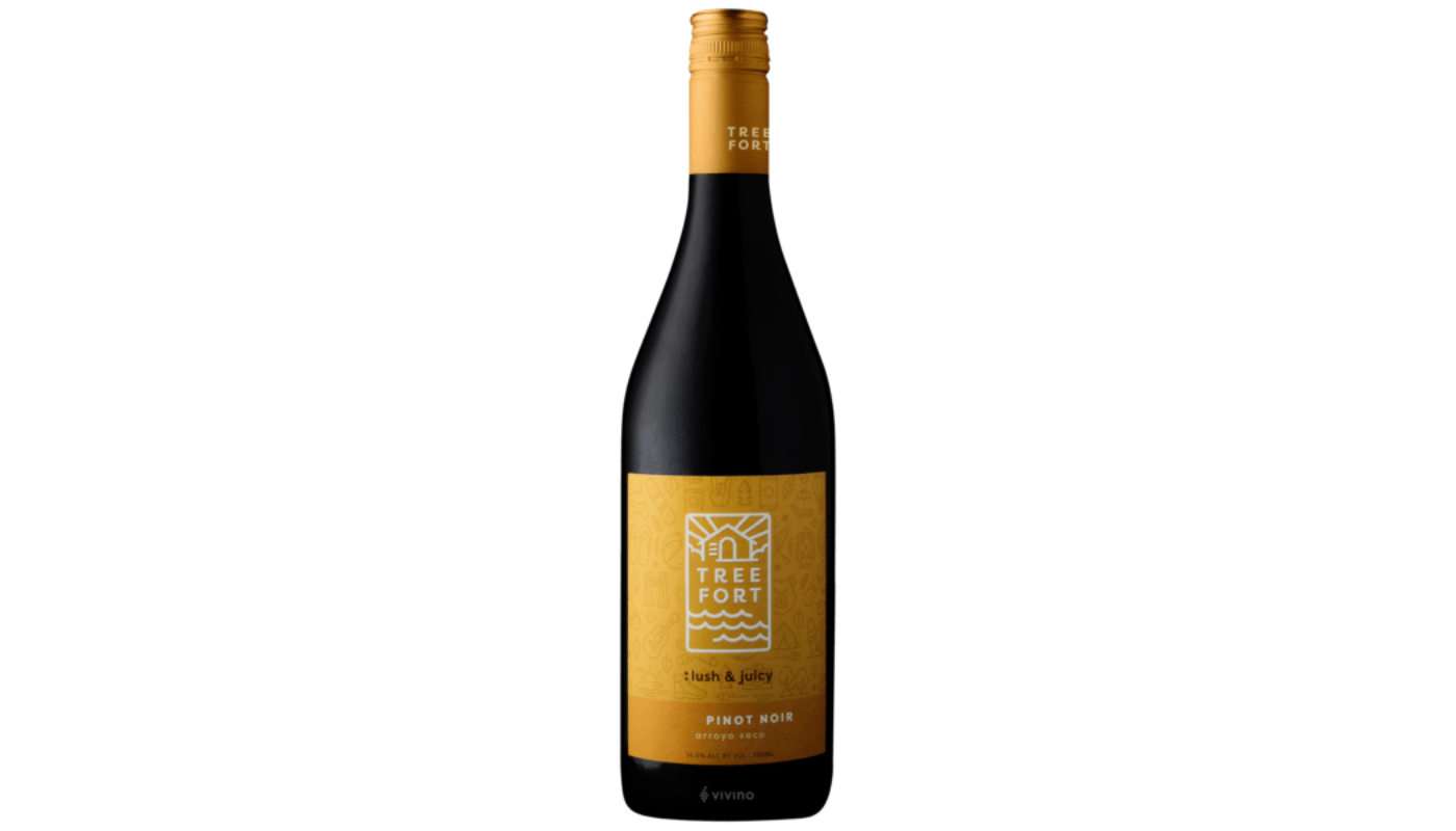 Order Tree Fort Lush & Juicy Pinot Noir 750mL 14.5% ABV food online from Spikes Bottle Shop store, Chico on bringmethat.com