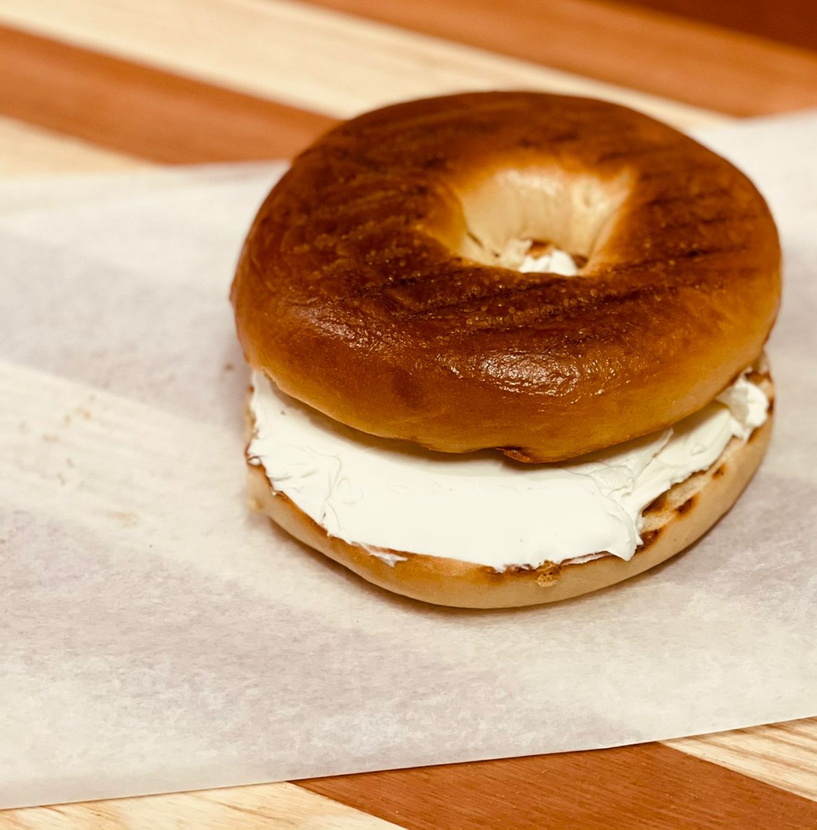 Order 1. Bagel with Cream Cheese Breakfast food online from Healthy Picks store, Philadelphia on bringmethat.com