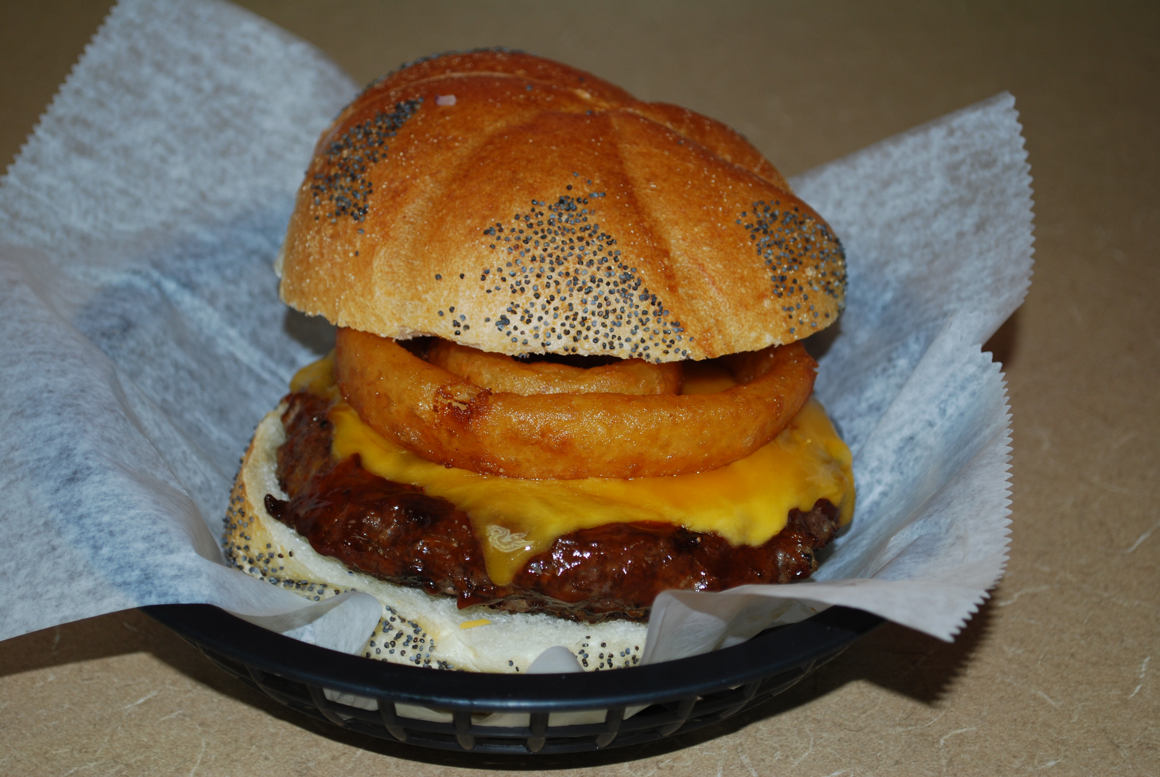 Order BBQ Burger food online from RG Wings store, Mastic Beach on bringmethat.com