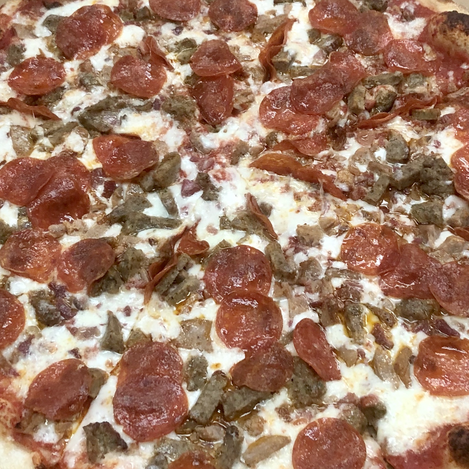 Order Meat Combo Pizza food online from Nicks Pizza & Deli store, Fanwood on bringmethat.com