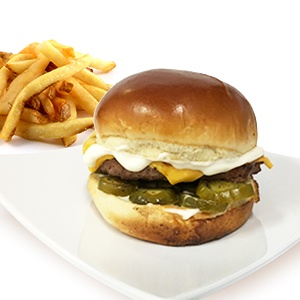 Order Jalapeno Cheeseburger food online from Pizza Man store, North Hollywood on bringmethat.com