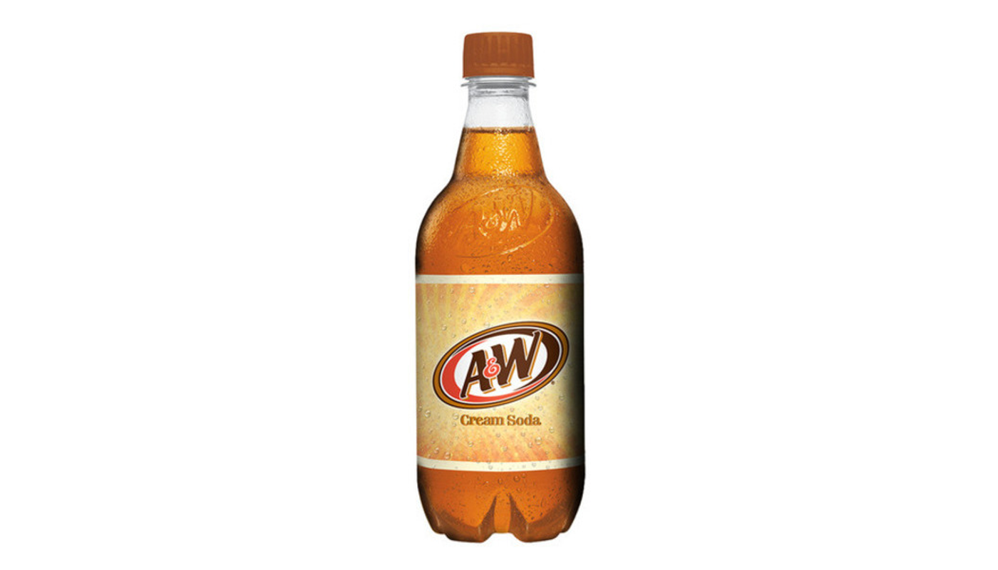 Order A & W Cream Soda made with Aged Vanilla 20 oz Bottle food online from Village Commons Liquor store, Camarillo on bringmethat.com