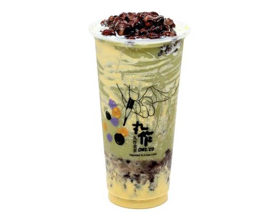 Order Brulee Red Bean Matcha Slush (Large) food online from One Zo store, Los Angeles on bringmethat.com