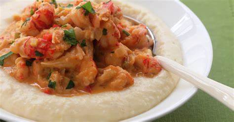Order Smothered Shrimp w/grits food online from Sisters of The New South store, Savannah on bringmethat.com
