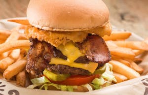 Order All American Burger food online from Texas Steakhouse and Saloon store, Smithfield on bringmethat.com