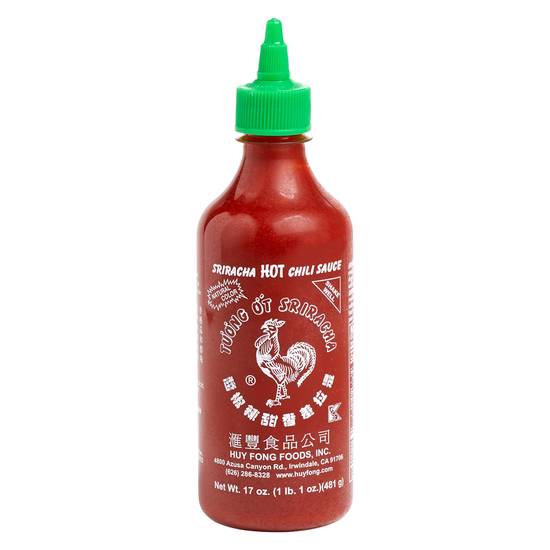 Order Huy Fong Sriracha Hot Chili Sauce 17oz food online from Drinks At Your Door by Gopuff store, Santa Maria on bringmethat.com