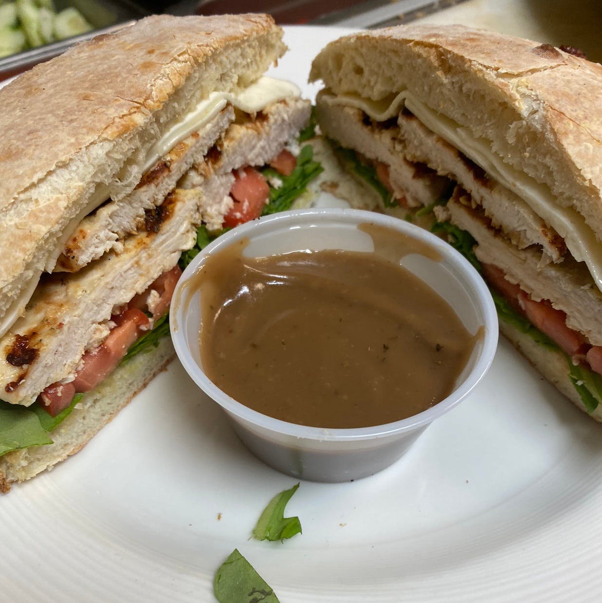 Order Grilled Chicken Panini* - Grilled Chicken Panini* food online from La Familia store, Katonah on bringmethat.com