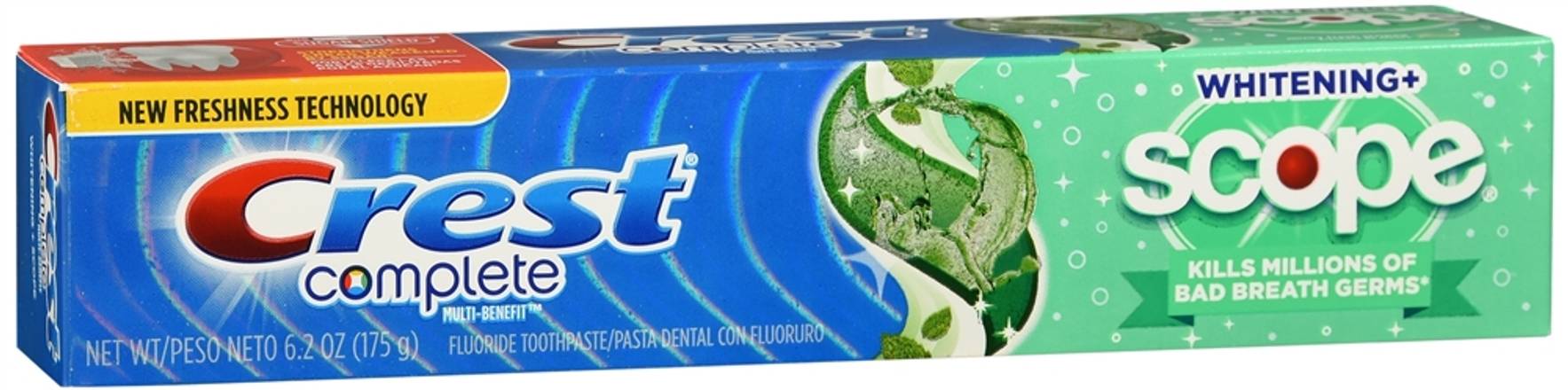 Order Crest Plus Scope Complete Fluoride Toothpaste Minty Fresh Striped food online from Scripx Pharmacy store, Plano on bringmethat.com