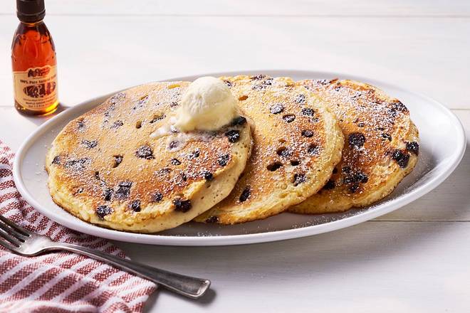 Order Chocolate Chip Pancakes – Three food online from Cracker Barrel store, Sioux Falls on bringmethat.com
