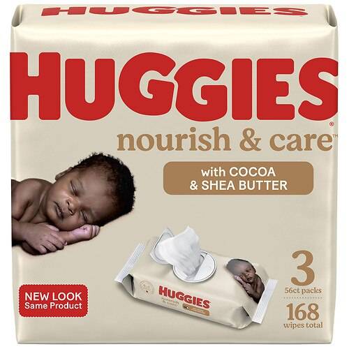 Order Huggies Nourish & Care Scented Baby Wipes Cocoa & Shea Butter - 56.0 ea x 3 pack food online from Walgreens store, Kansas City on bringmethat.com