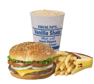 Order 1/4 Lb. Cheeseburger Combo #1 food online from Braums Ice Cream & Dairy Strs store, Duncanville on bringmethat.com