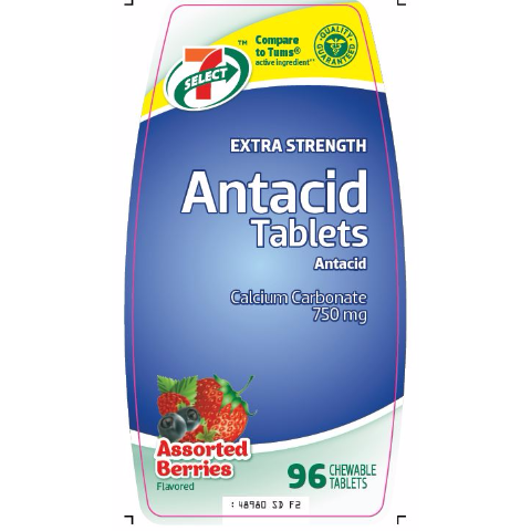 Order 7-Select Extra Strength Antacid Tablets Berry 96 Count food online from 7-Eleven store, West Columbia on bringmethat.com