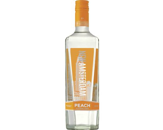 Order New Amsterdam Peach, 750mL bottle (40% ABV)  food online from Moby Liquor store, Los Angeles on bringmethat.com
