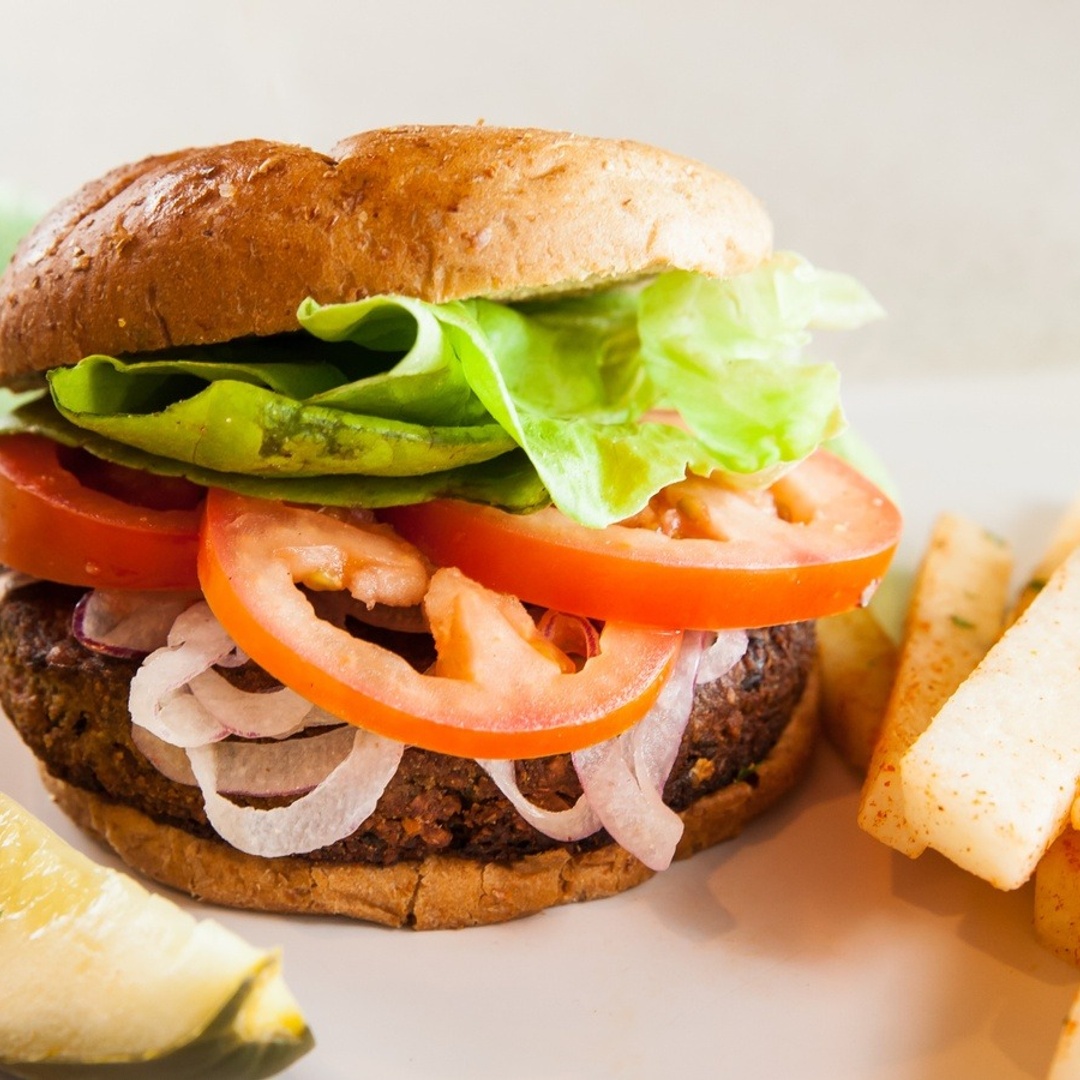Order Veggie Burger food online from Greens and Proteins store, Las Vegas on bringmethat.com