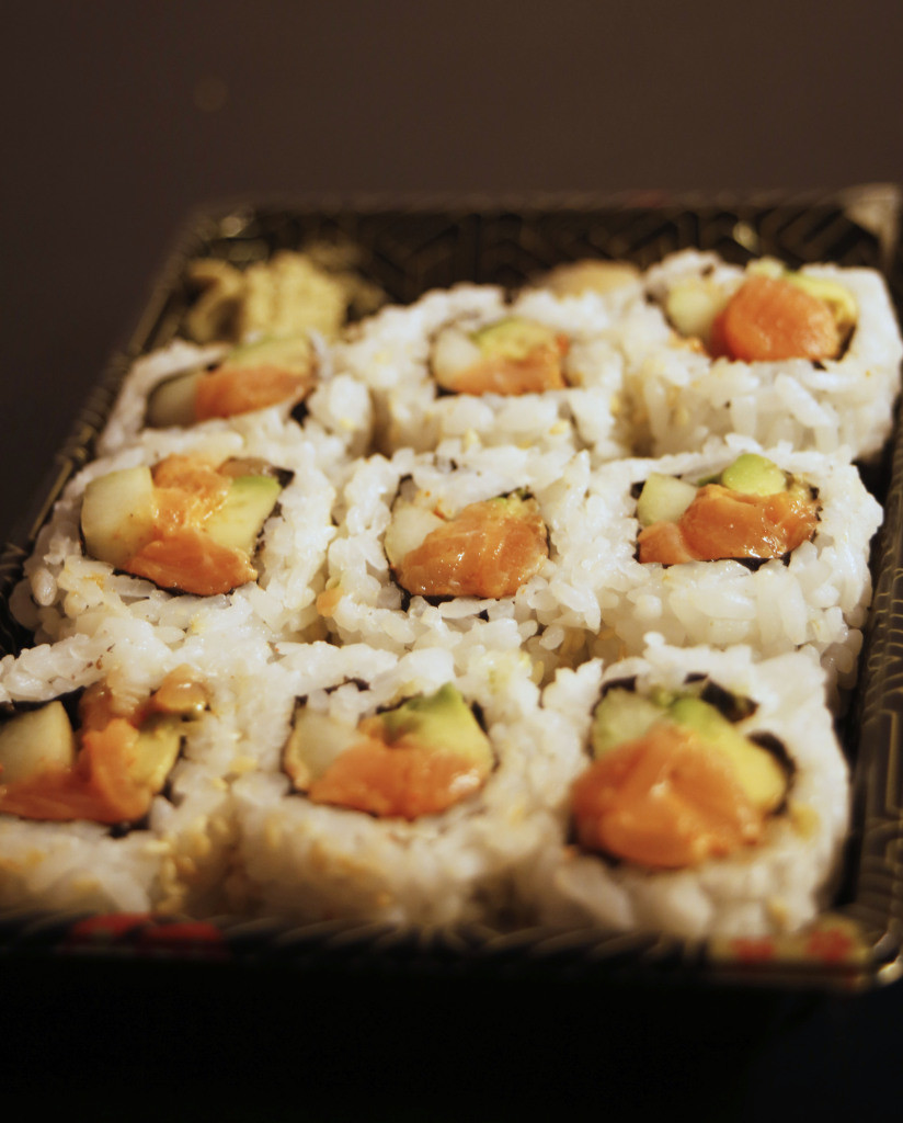 Order Avocado Crunchy Roll with 6 Pieces Salmon food online from Asia Nine store, Washington on bringmethat.com