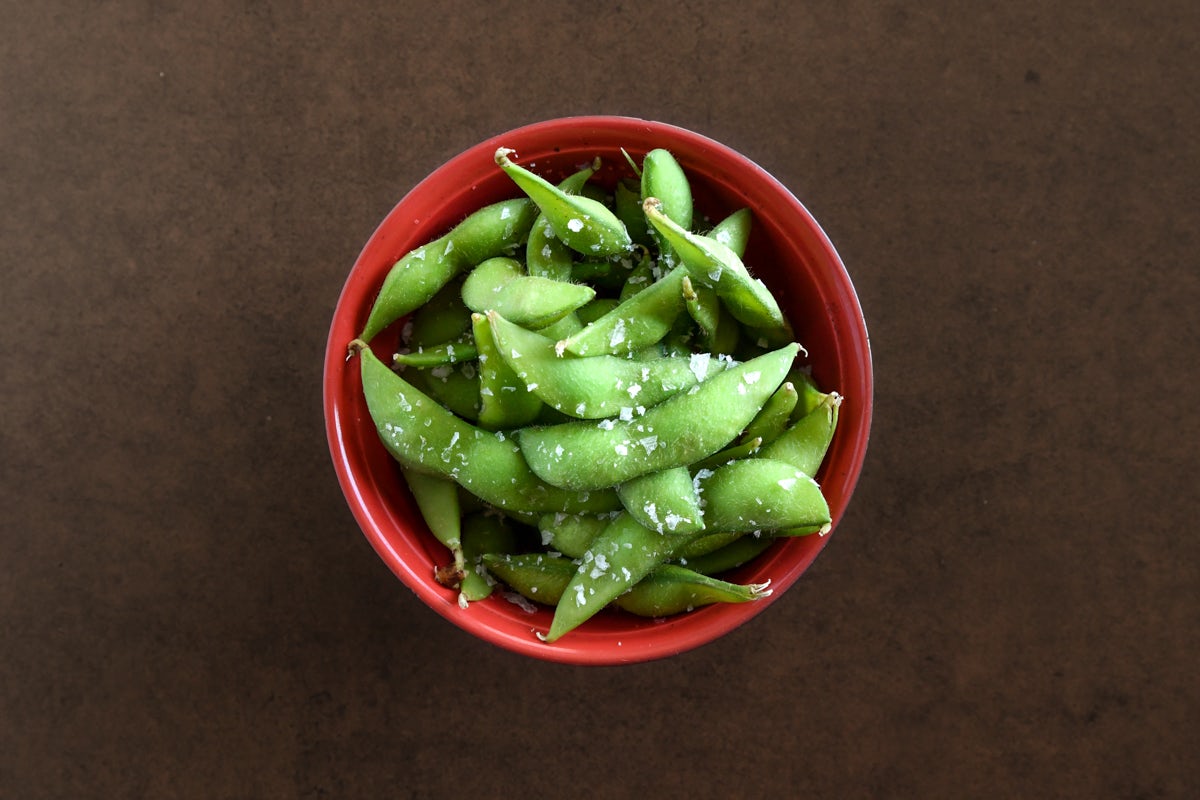 Order EDAMAME SALTED (VG) food online from Blue Sushi Sake Grill store, Lincoln on bringmethat.com