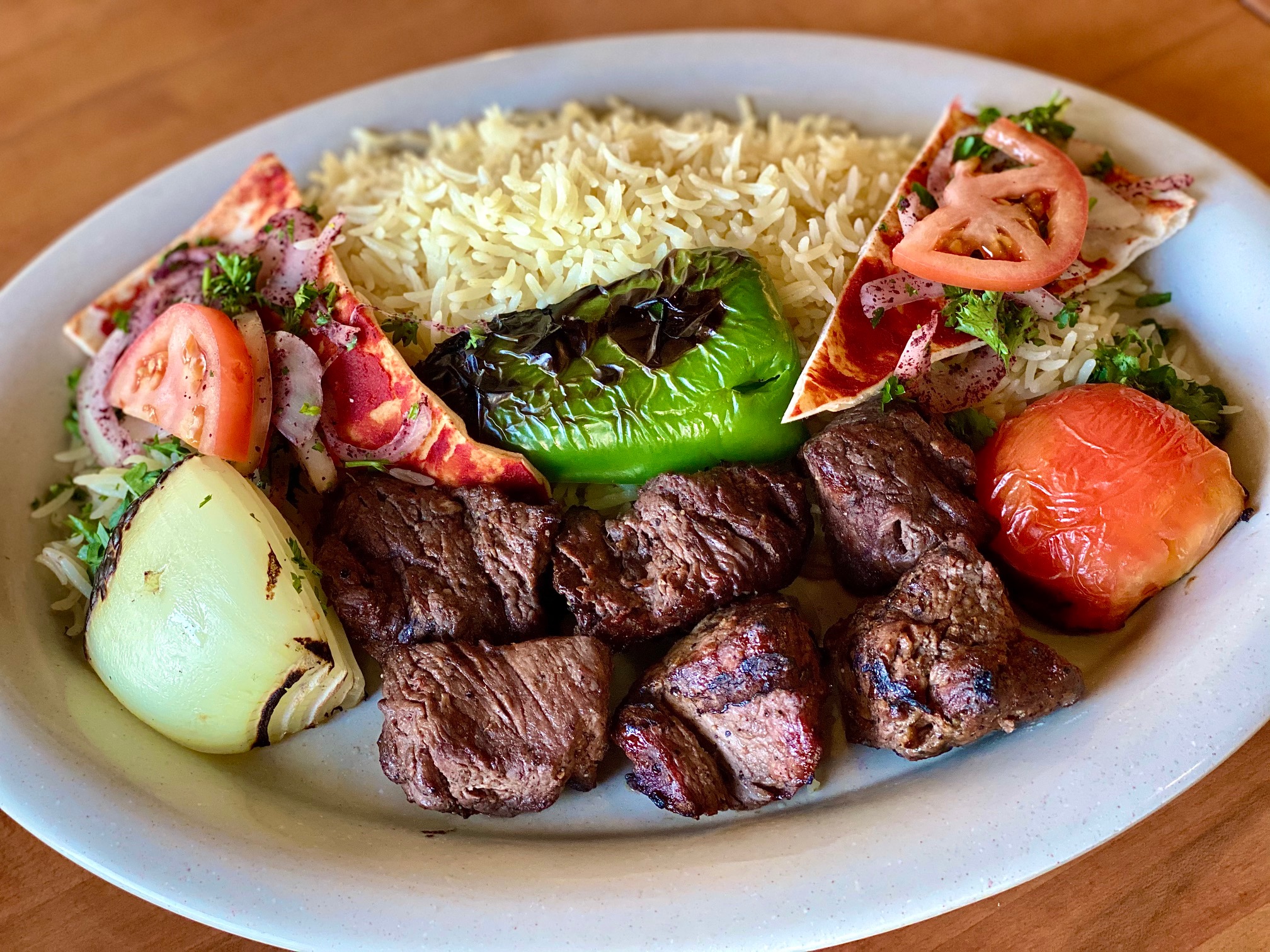 Order Shish Kabob Plate food online from Libanais Resturant store, Lincolnwood on bringmethat.com