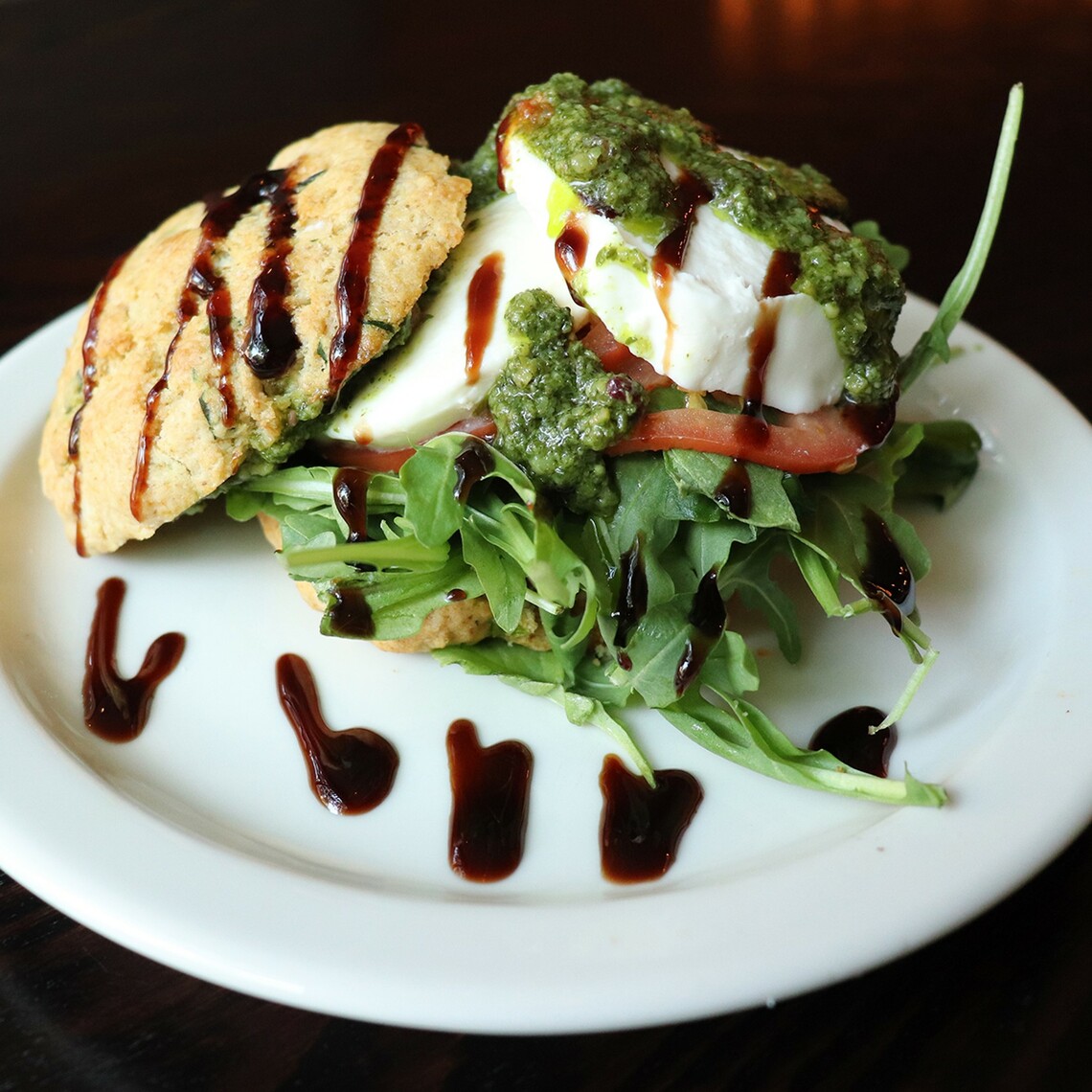 Order Tomato and Arugula Sconewich food online from Whistling Kettle Ballston Spa store, Ballston Spa on bringmethat.com