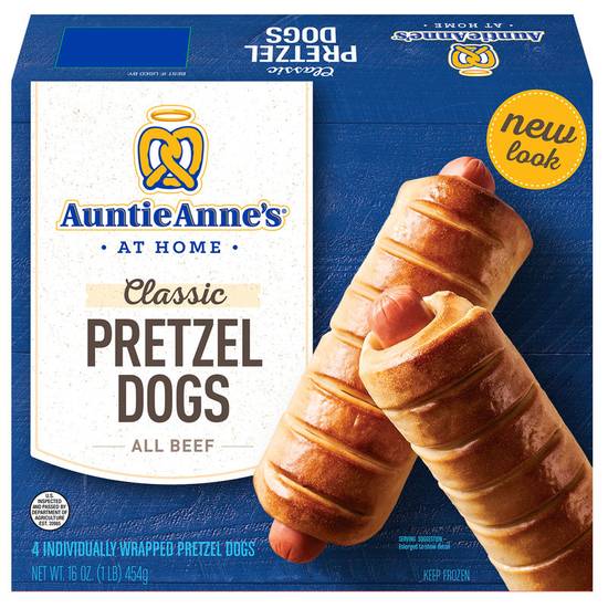 Order Auntie Anne's Frozen Classic All Beef Pretzel Dogs 4ct 16oz food online from Everyday Needs by Gopuff store, Omaha on bringmethat.com
