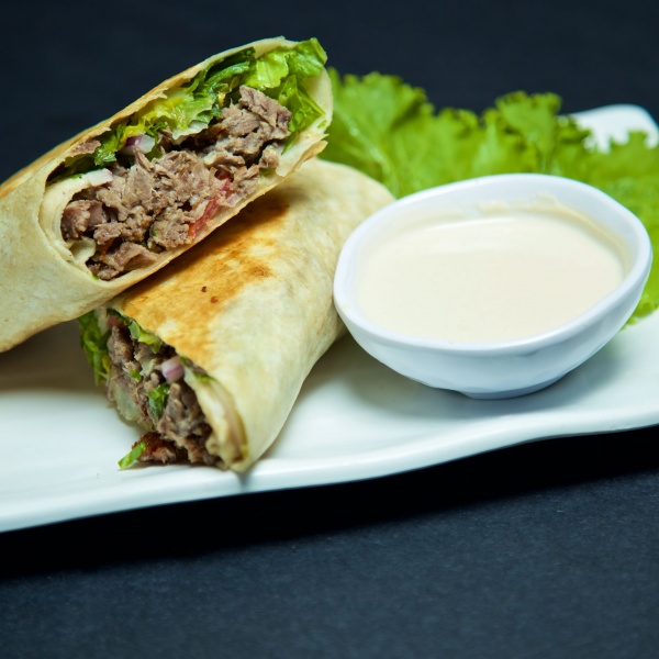 Order Beef Shawarma Wrap food online from North Park Produce Bakery & Grill store, Poway on bringmethat.com