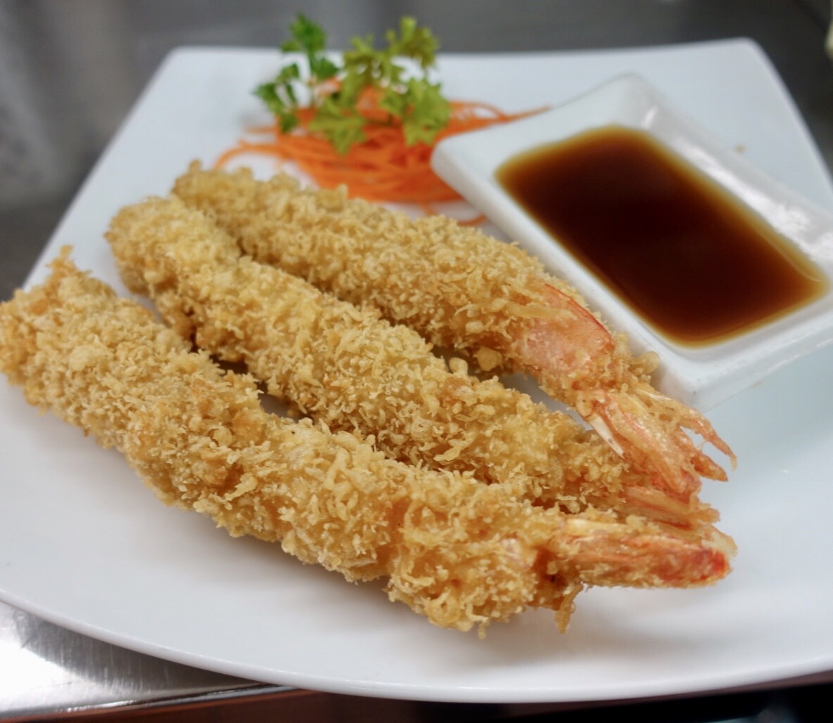 Order Shrimp Tempura (3) food online from Sushi Thai II store, Vernon Hills on bringmethat.com