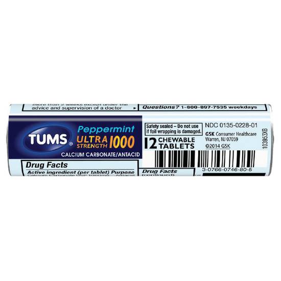 Order Tums Peppermint 12ct food online from Casey store, MOUNTAIN HOME on bringmethat.com