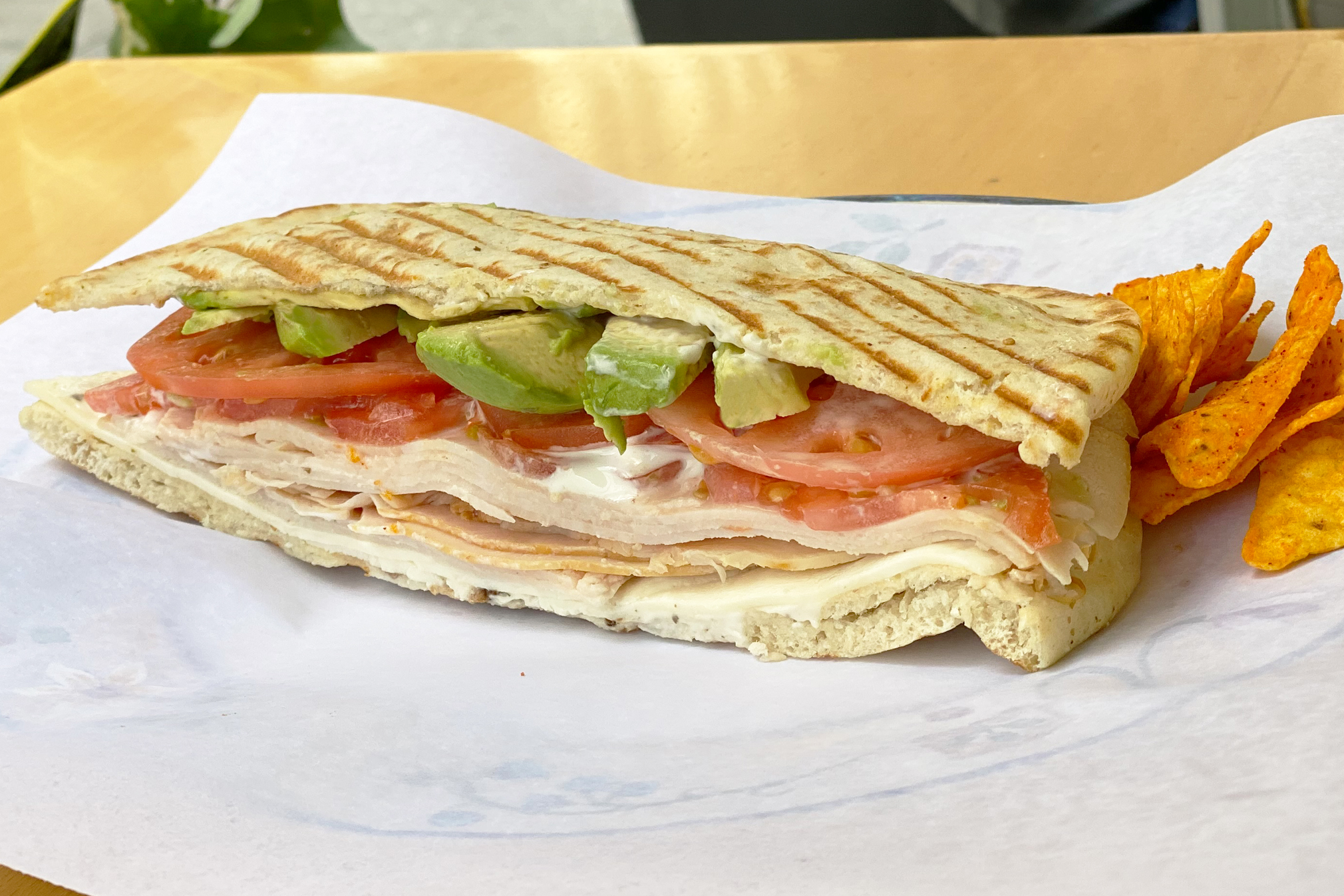 Order 3P. Sunset Turkey Panini food online from Green Cafe store, New York on bringmethat.com