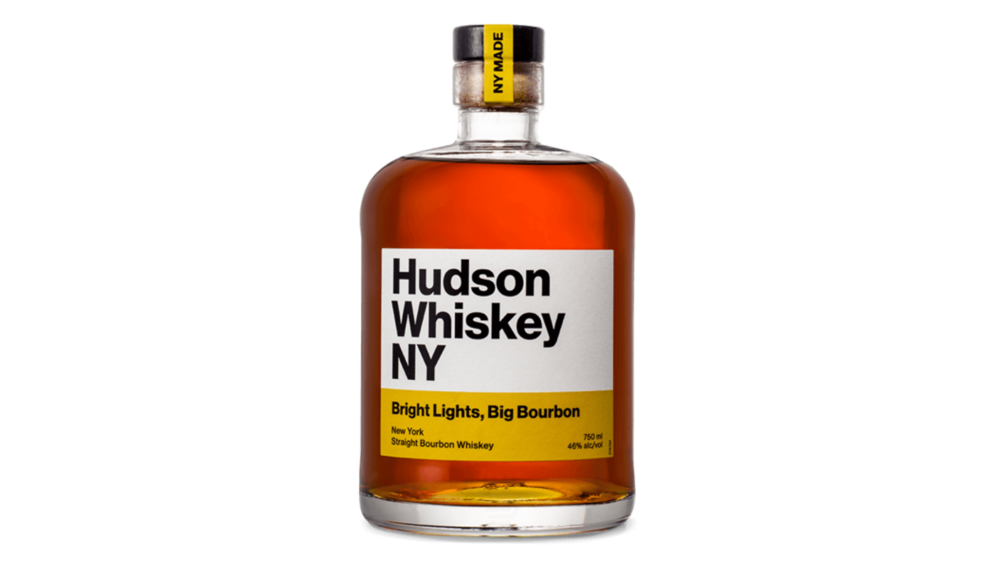 Order Hudson Bright Lights, Big Bourbon, 750 ml (46% ABV) food online from Liquor Palace store, Burbank on bringmethat.com