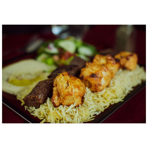 Order Combo Kebab Plate food online from Ali Baba store, Chico on bringmethat.com