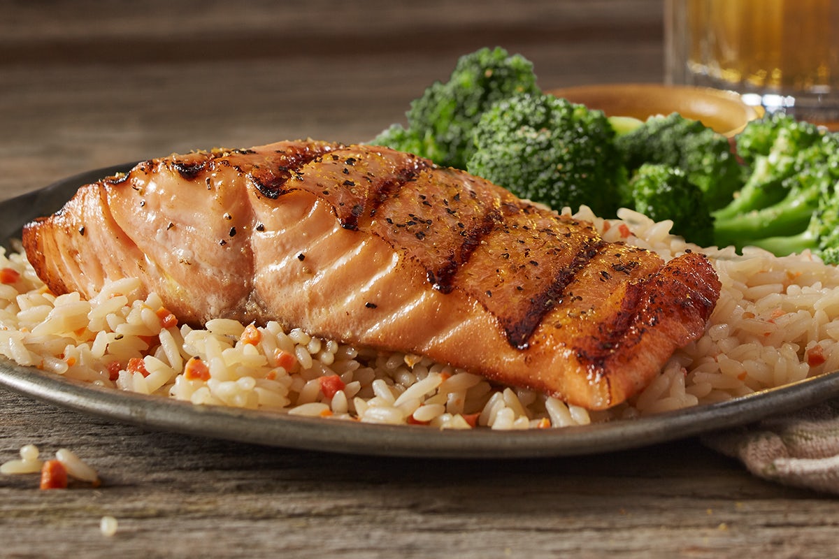 Order Mesquite Wood-Grilled Salmon food online from Logan's Roadhouse store, Lexington on bringmethat.com