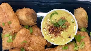 Order Crunchy Roti Puffs With Curry Dip food online from Coconut Girl Kitchen store, San Diego on bringmethat.com