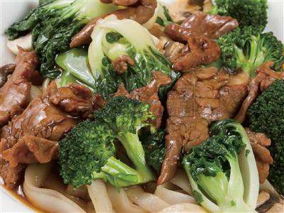Order Beef and Vegetable on Pan-Fried Rice Noodles food online from Minghin Cuisine - Naperville store, Naperville on bringmethat.com
