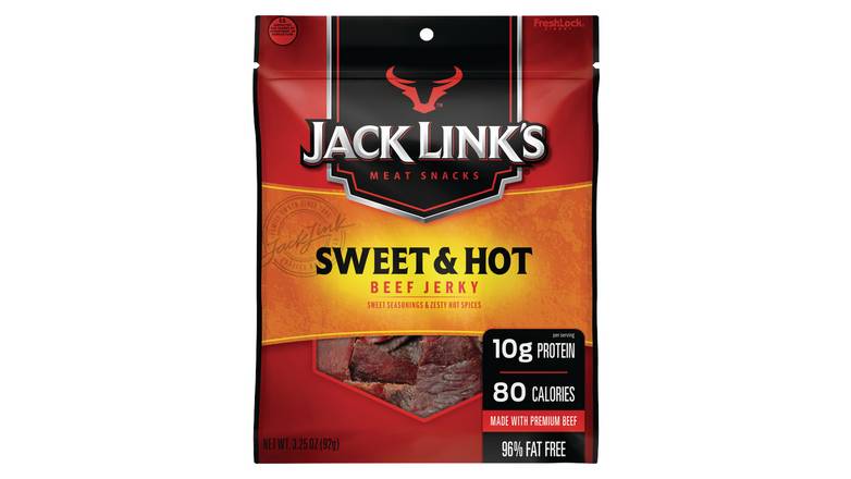 Order Jack Link'S Beef Jerky Protein Snack Sweet & Hot food online from Exxon Constant Friendship store, Abingdon on bringmethat.com
