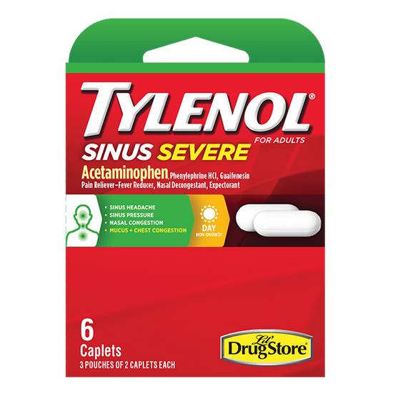 Order Tylenol Sinus Severe 6ct food online from Caseys Carry Out Pizza store, Milton on bringmethat.com