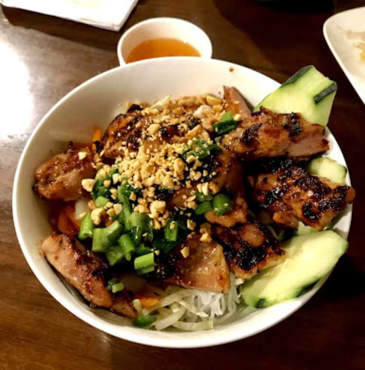 Order Grilled Chicken over Rice vermicelli (Bún gà nướng) food online from Hello Saigon store, New York on bringmethat.com