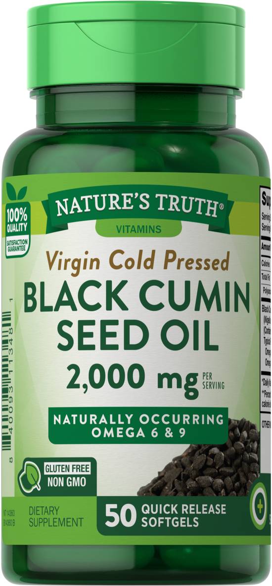 Order Nature's Truth Black Cumin Seed Oil Softgels 2000 mg (50 ct) food online from Rite Aid store, Palm Desert on bringmethat.com