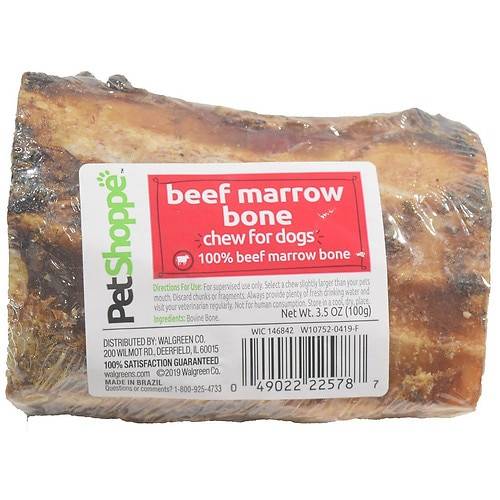 Order PetShoppe Beef Marrow Bone Natural - 3.5 oz food online from Walgreens store, Chandler on bringmethat.com