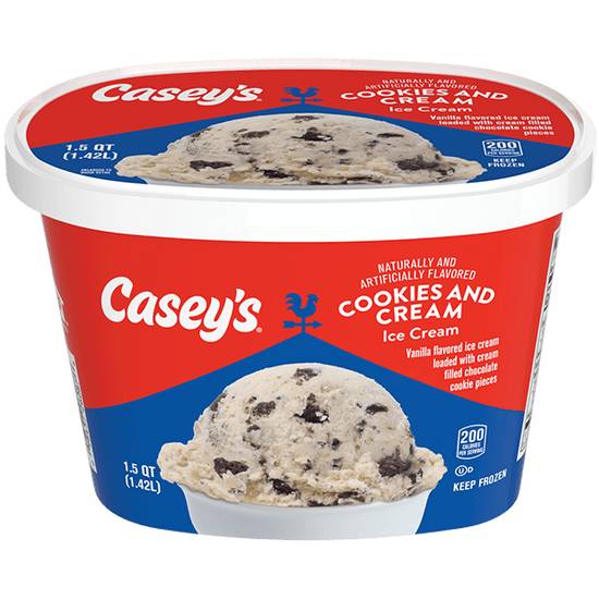 Order Casey's Cookies & Cream Ice Cream 1.5qt food online from Caseys Carry Out Pizza store, Sioux City on bringmethat.com