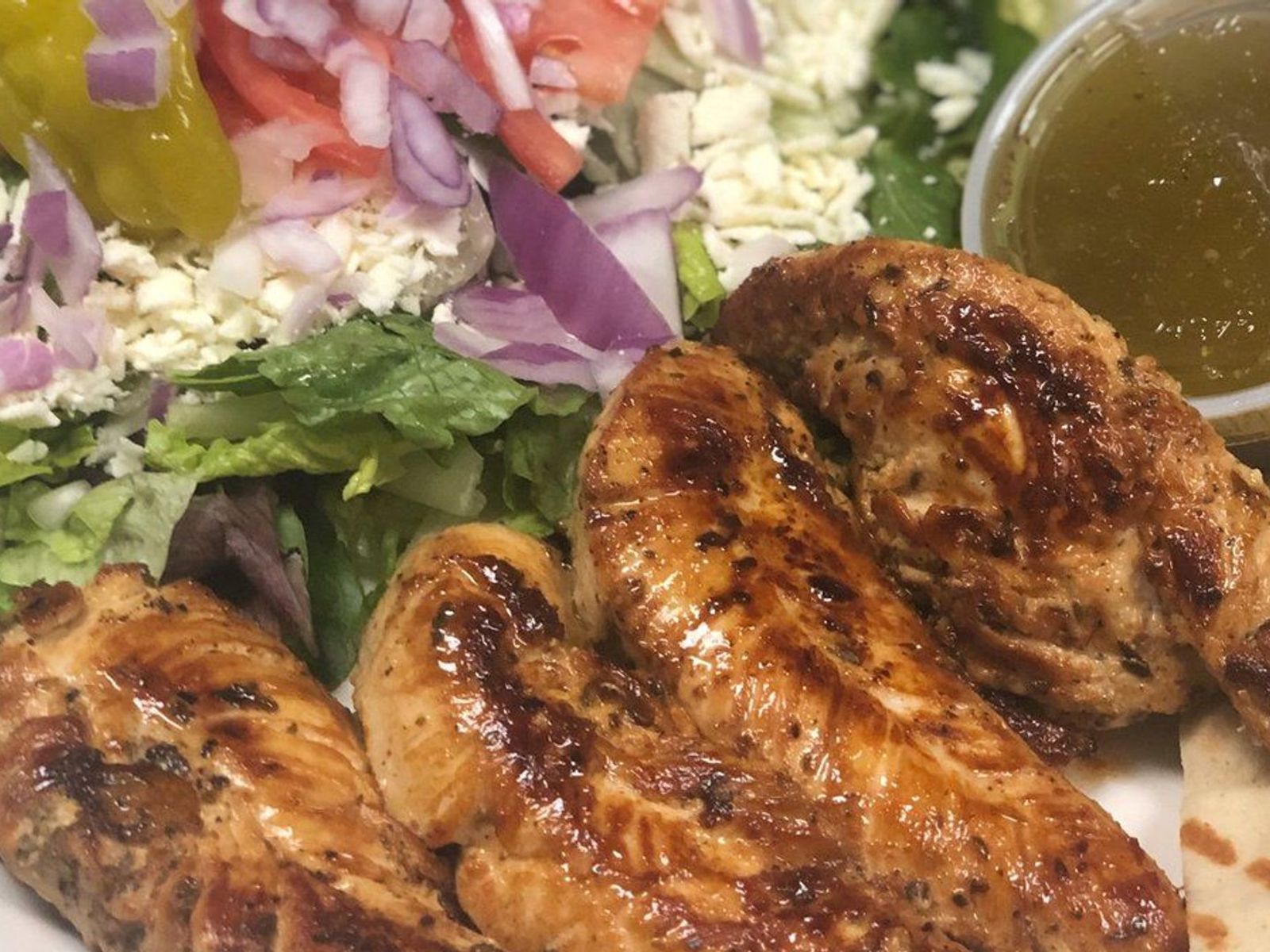 Order Open Chicken Souvlaki food online from Olympia Grill store, Getzville on bringmethat.com