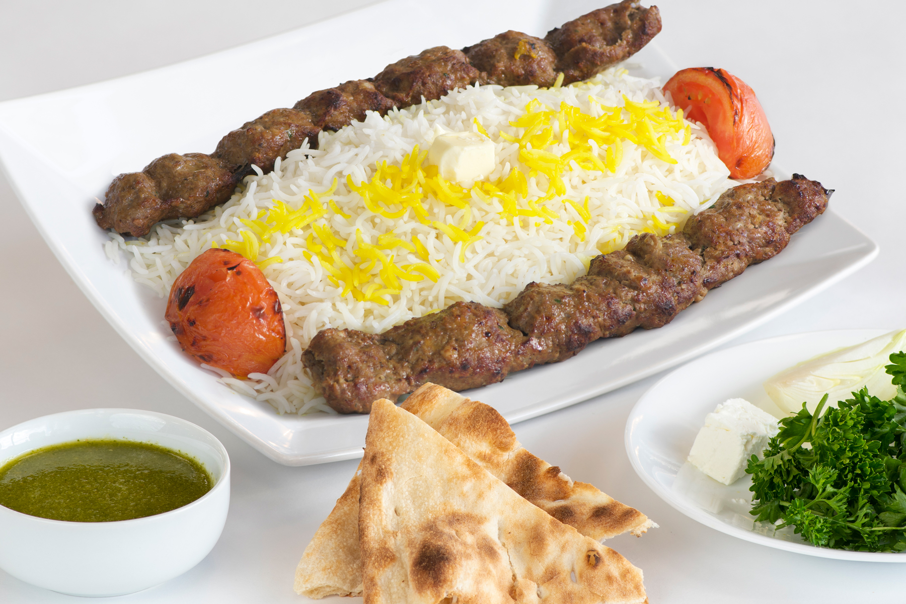 Order 1. Kubideh Каbob food online from Saffron House Of Kabob store, Sterling on bringmethat.com