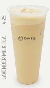 Order Lavender Milk Tea food online from Pink Pig Boba & Pizza store, Anaheim on bringmethat.com