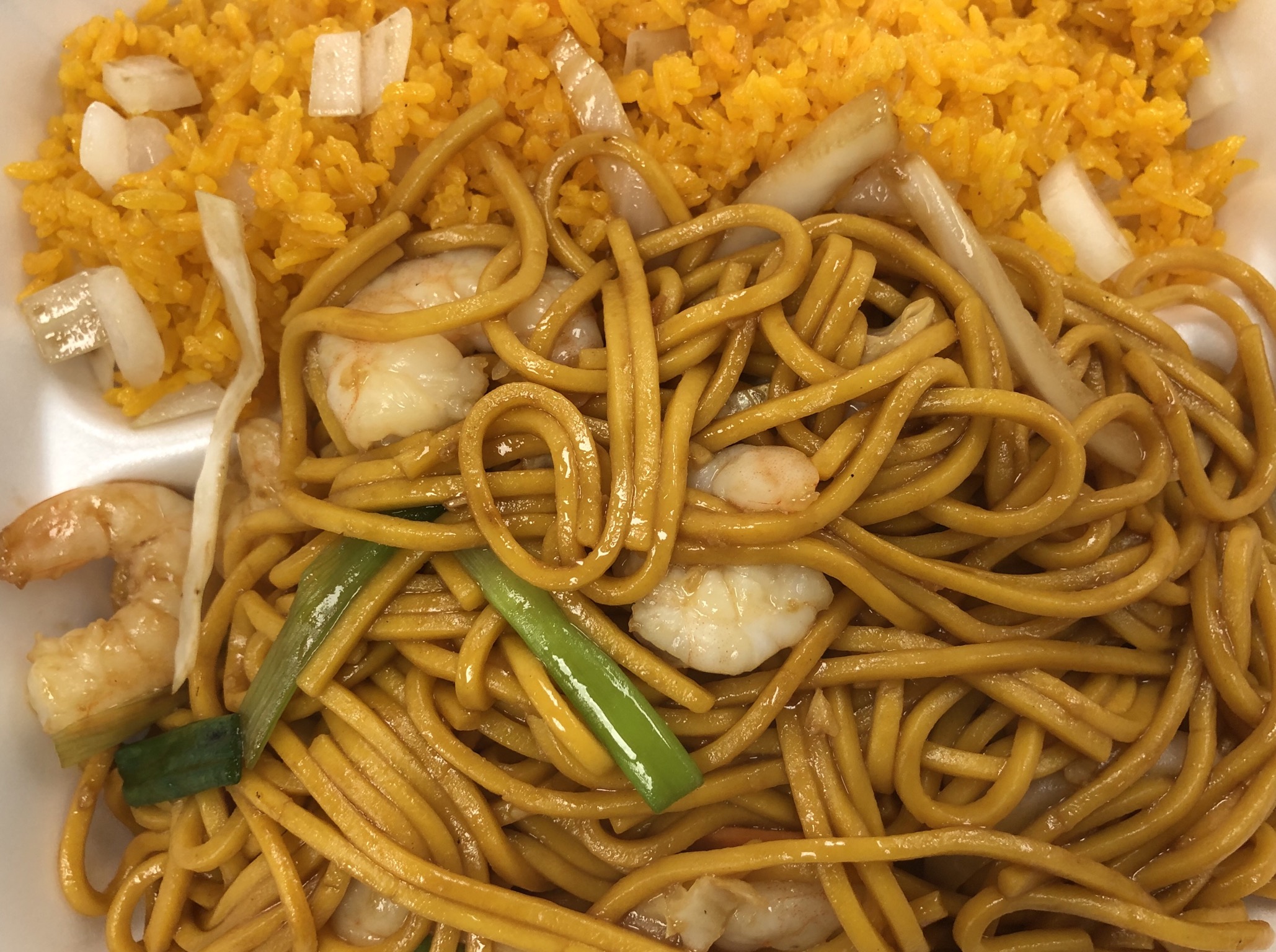 Order C5. Shrimp Lo Mein Special Combination Plate food online from Szechuan Buffet store, Wilmington on bringmethat.com