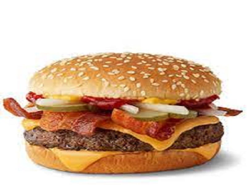 Order Bacon Burger - Burger food online from Pizza World store, North Las Vegas on bringmethat.com