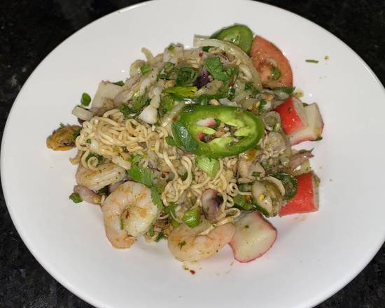 Order Thai Seafood Mama Salad (with mama noodle) food online from Thai.Pho store, Forney on bringmethat.com