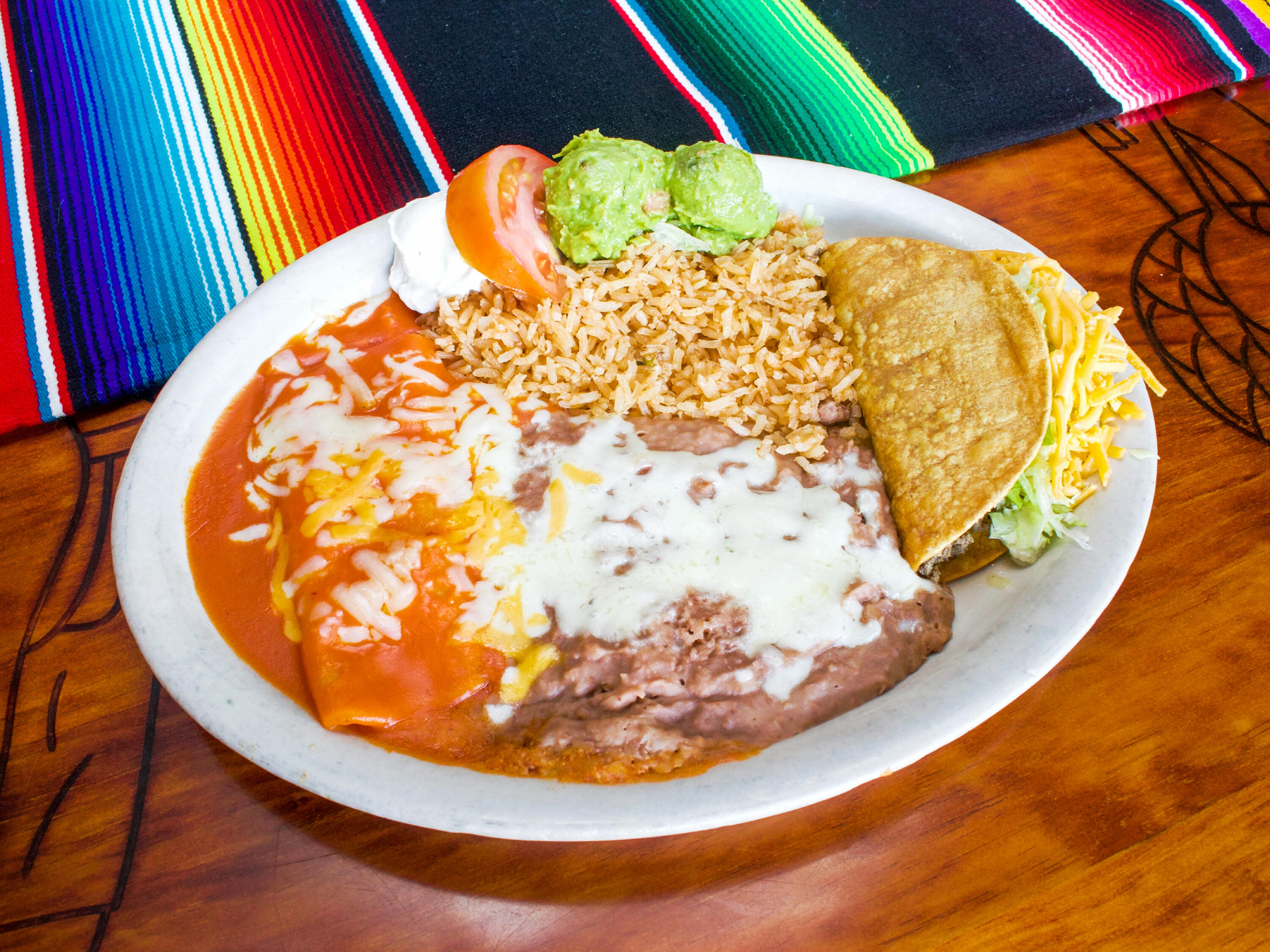 Order 10. Enchilada and Taco Combo 2 food online from La Fuente Mexican Restauant store, Brentwood on bringmethat.com